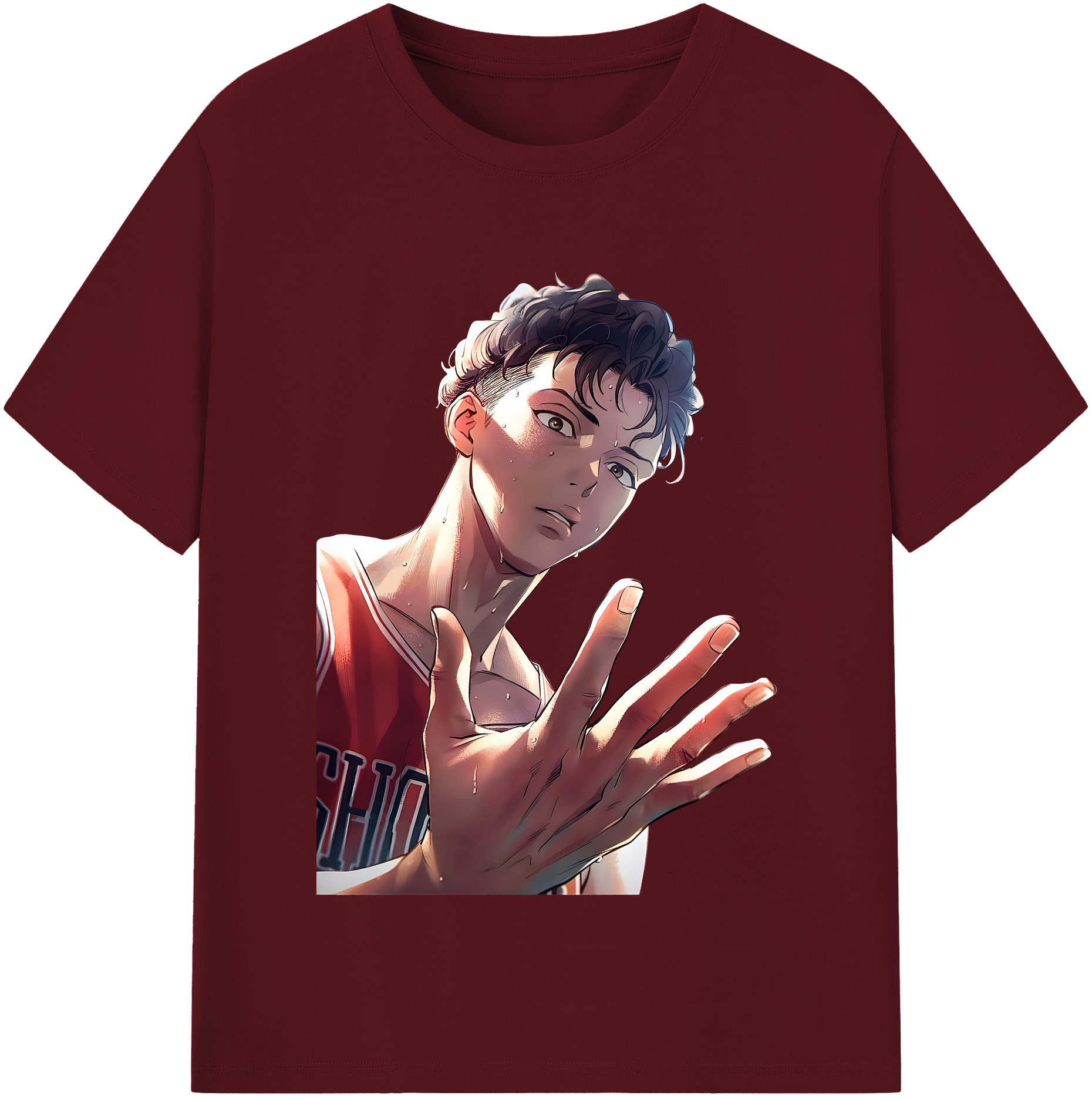 SLAM DUNK／スラムダンク 綿100％半袖Tシャツ（フロントプリント）